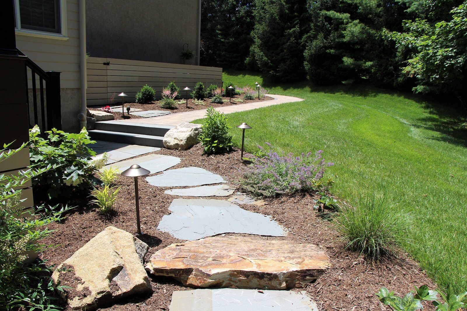 walkway steps and lighting | Lighting | Burkholder Landscape