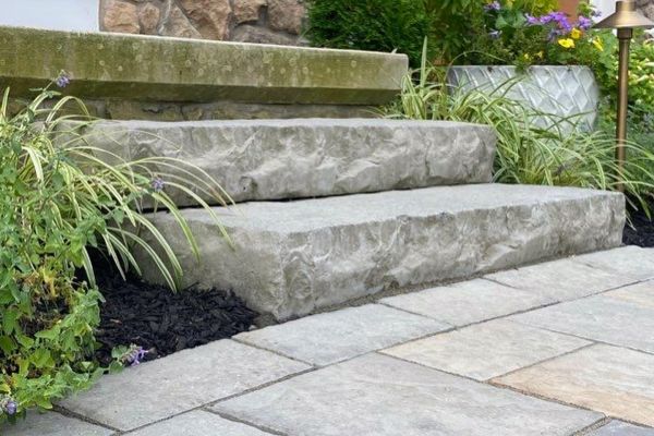 West Mountain Natural Stone Steps - Pool and Patio Retreat - New Projects by Burkholder Landscape