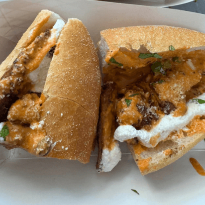 sandwich from Joe's Crafted Cravings - See them at the Burkholder Holiday Market
