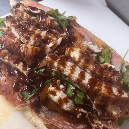 sandwich from Philly Hots - See them at the Burkholder Holiday Market