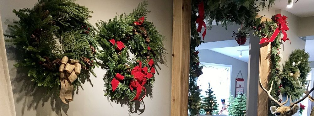 wreaths and swag - Burkholder Holiday Pop-Up Market 2018