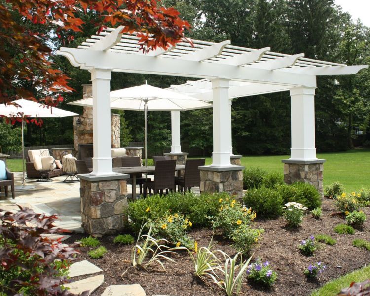 Structures: White Vinyl Pergola