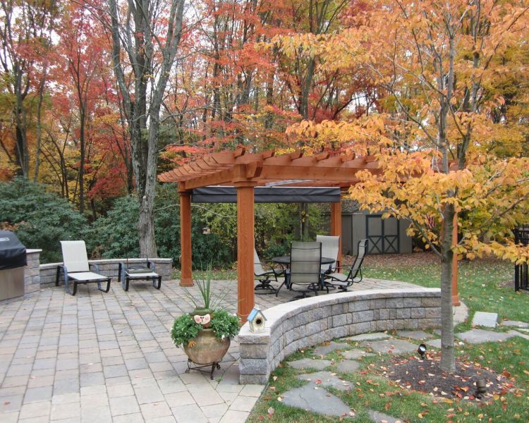 Structures: Cedar Pergola with retractable shade