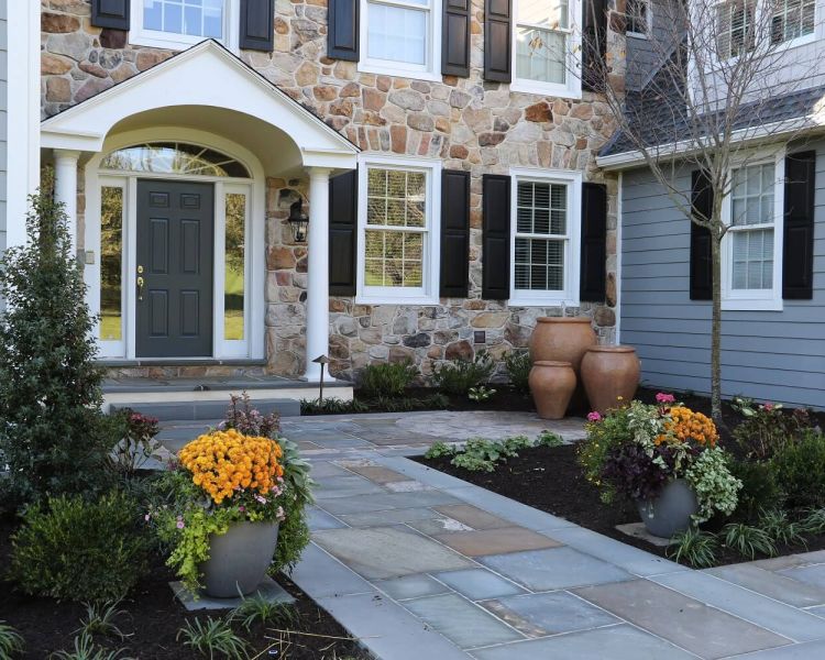 Techo-Bloc Paver Walkway in running bond pattern