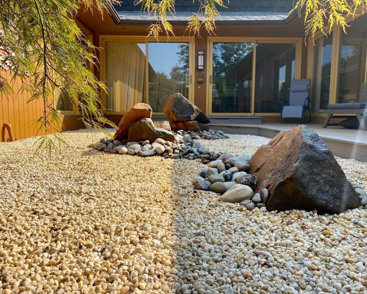 Landscaping Rock Bed Courtyard | Burkholder Landscape 