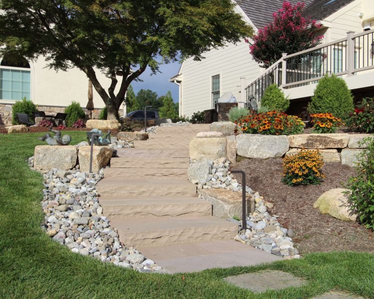 Steps and Stairs Natural Brownstone Flagstone