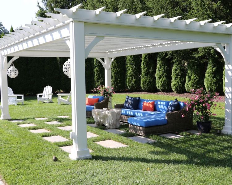 Structures: White Vinyl Pergola