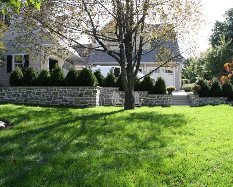 Natural Stone Retaining Wall