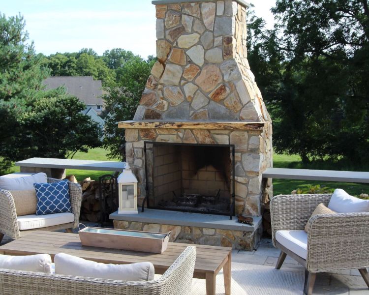 fireplaces on patio