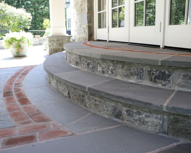 Steps: Natural Stone Riser with Flagstone Treads