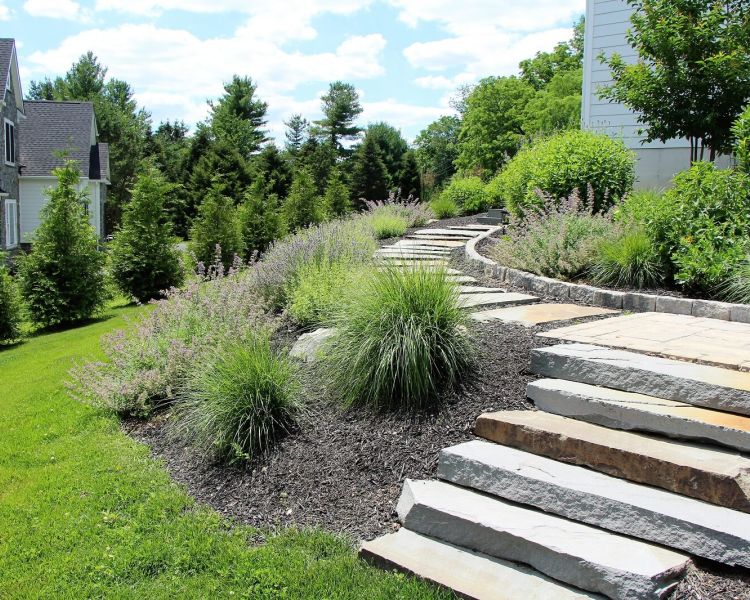 Walkway and Steps Natural Slab | Steps and Stairs | Burkholder Landscape