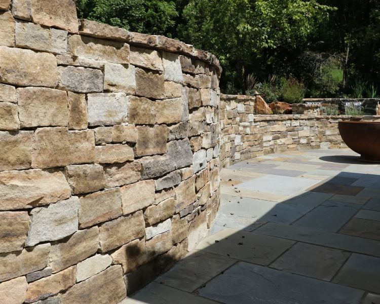 Natural Stone Retaining Wall