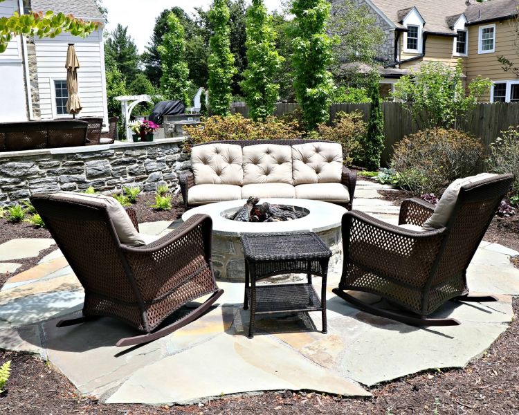 Patios Irregular Flagstone Fire Pit Patio