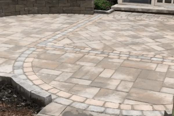 patio with flagstone pavers | Burkholder Landscape