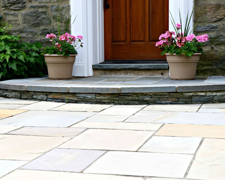 Steps and Stairs Grey Colonial Dry Stacked with Flagstone