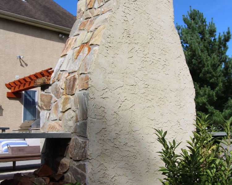 fireplaces stucco back