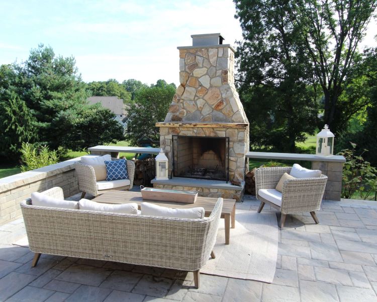 Fireplaces Natural Stone with Patio