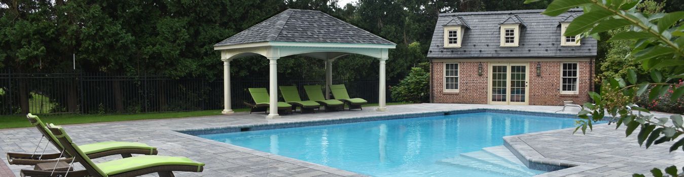 landscaping design in springfield township - pool with pergola - burkholder landscape