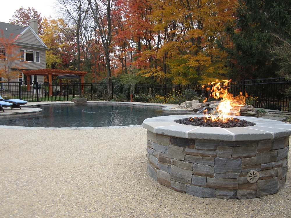 Fireplace Firepits Portfolio, Natural Gas Stone Fire Pit