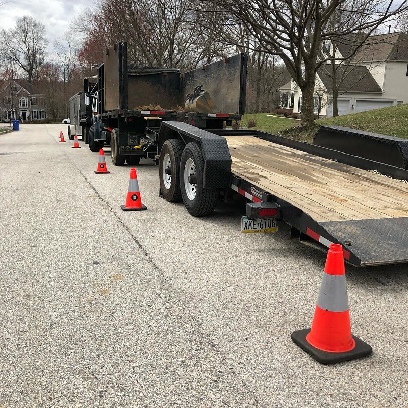 image of truck with safety cones- burkholder landscape