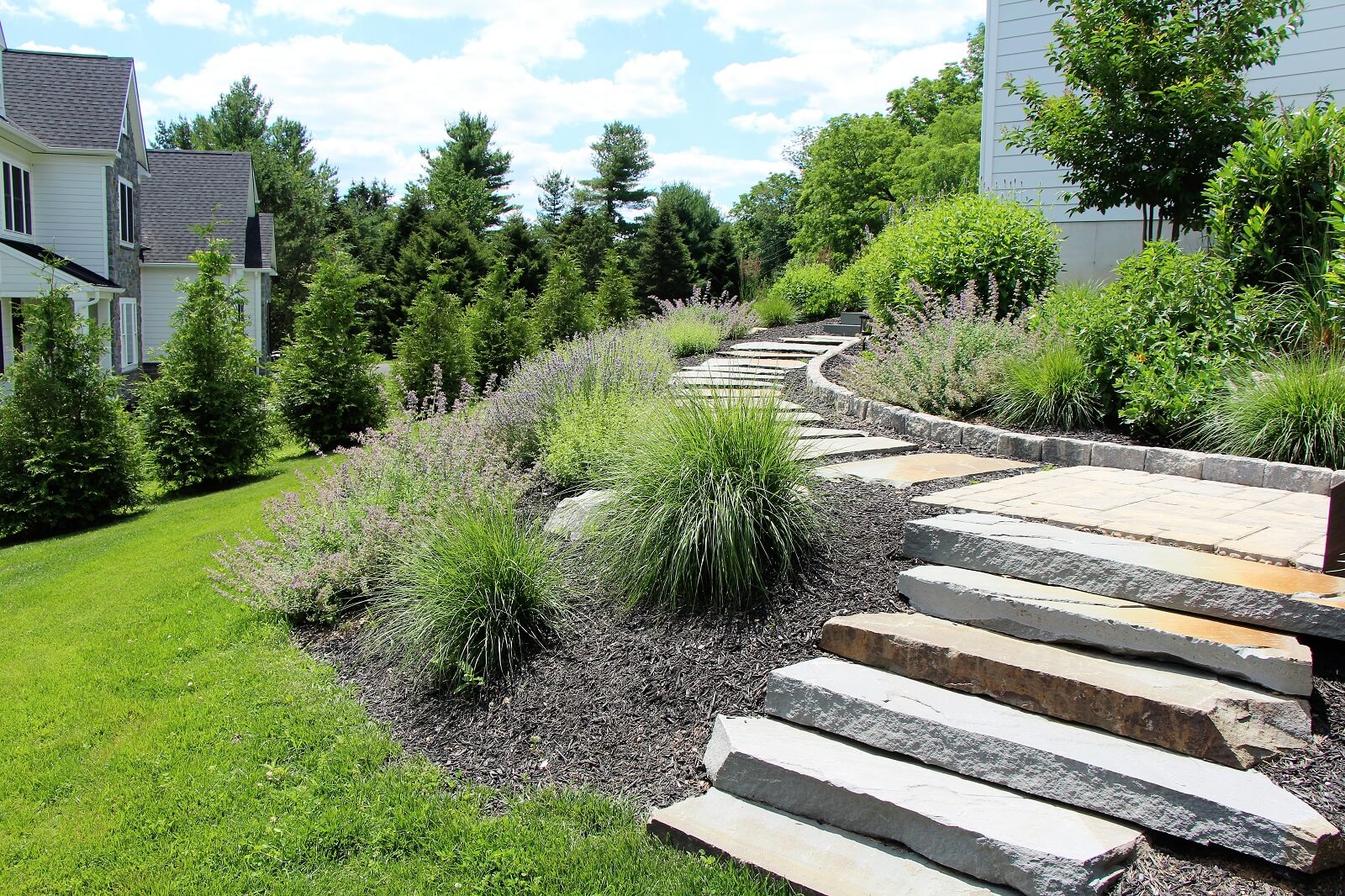 Walkway and Steps Natural Slab | Steps and Stairs | Burkholder Landscape