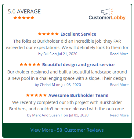 small image of customer lobby reviews - burkholder landscape