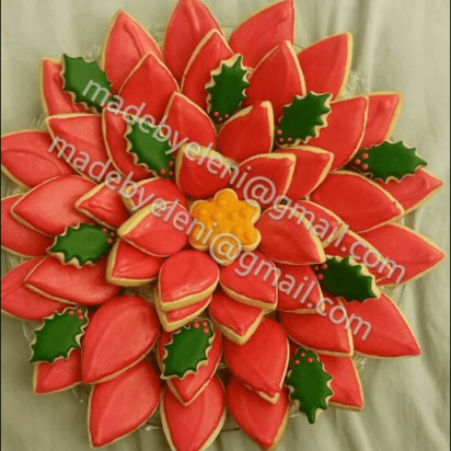 Poinsettia cookie from Elenis Little Shop -  See them at the Burkholder Holiday Market